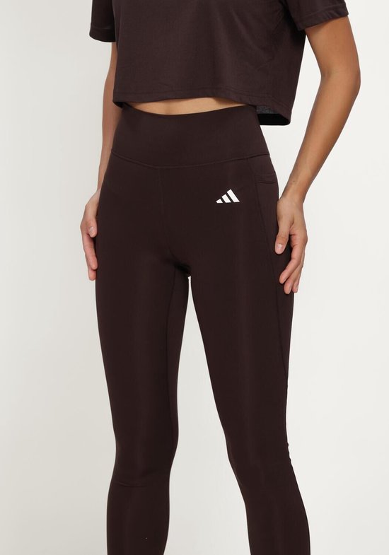 Adidas Performance Optimé Essentials Lange Legging Met Zakje - Dames - Bruin — afbeelding 3