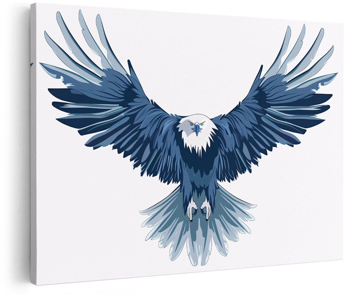 Artaza Canvas Schilderij Adelaar - 150x100 cm - Groot - Wanddecoratie Vogels - Muurdecoratie Dieren - Schilderijen Op Canvas Blauw