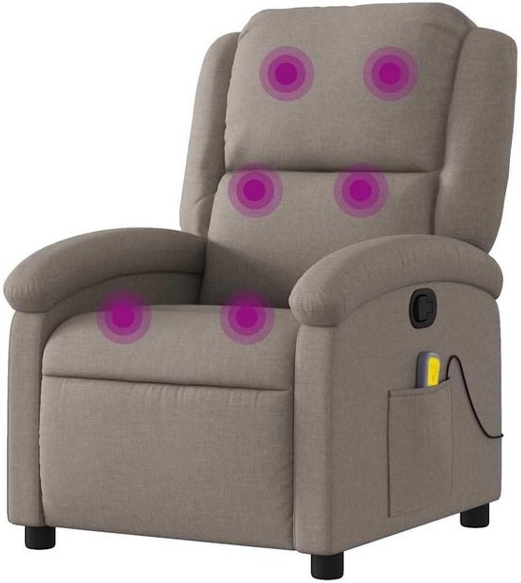 Verstelbare Massagefauteuil met Stofbekleding Taupe