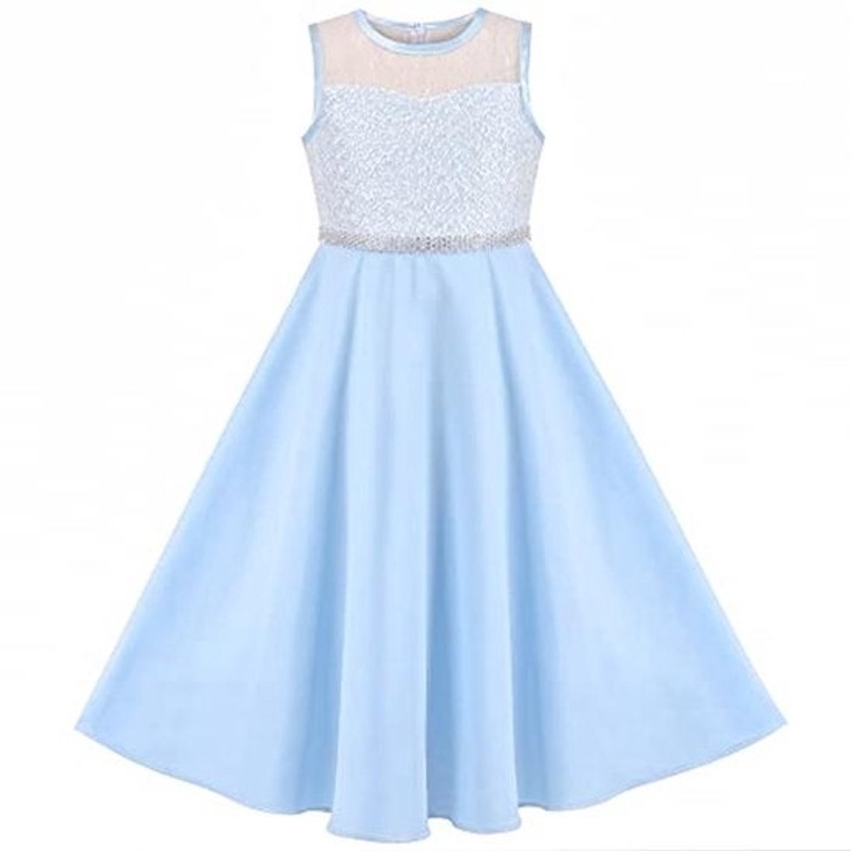 Meisjes Chiffon Feestjurk met Rhinestone 6-14 Jaar