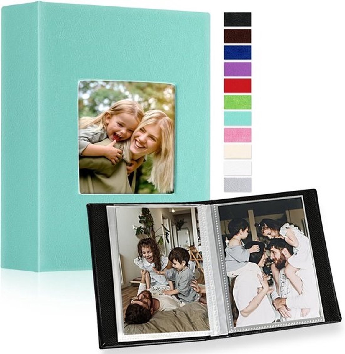 Fotoalbum Mini 10x15 cm - Ruimte voor 100 Verticale Foto's - Set van 2