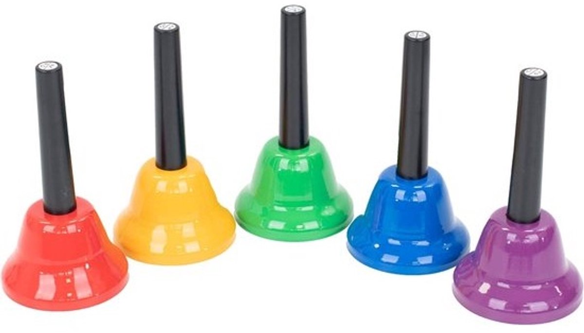 Set van 5 Chromatische Handbellen - Kleurrijk Muziekinstrument voor Educatie