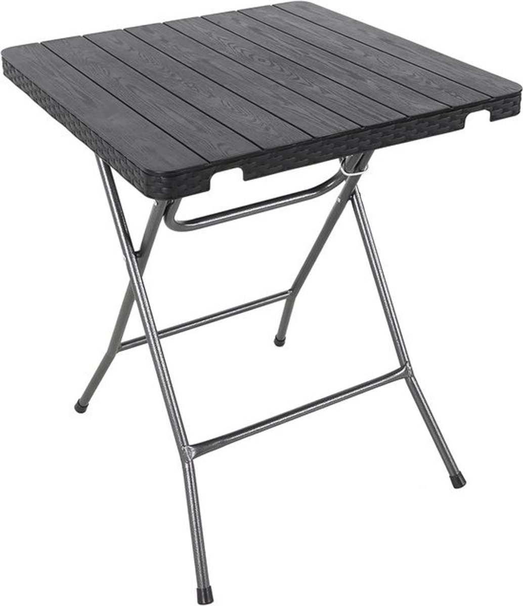 Inklapbare Houtlook Tuintafel - Zwart, 60 x 60 cm - Bistrotafel voor Balkon en Terras