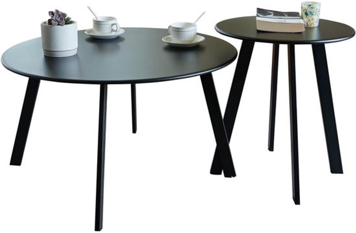 Set van 2 Ronde Salontafels - Weerbestendig voor Buiten en Binnen