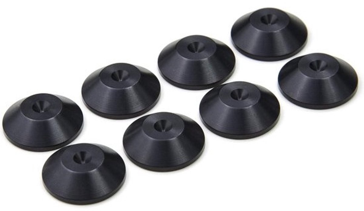 Trillingsdempers Luidspreker Spikes Pads Ø20mm x 6mm - Zwart Geanodiseerd Aluminium - Set van 8 Stuks