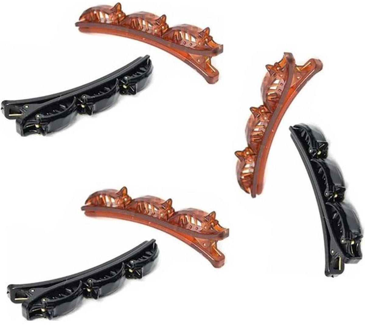 6 Stuks Haarvlecht Tool Set - Zwart & Bruin Dubbele Laag Twist Clip voor Franse Vlechten