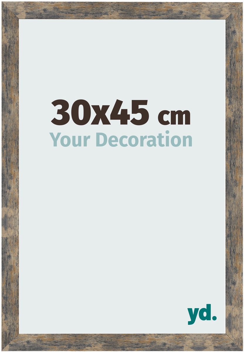 Your Decoration - Fotolijst 30x45 cm - MDF - Blauw Goud Gemeleerd - Bologna