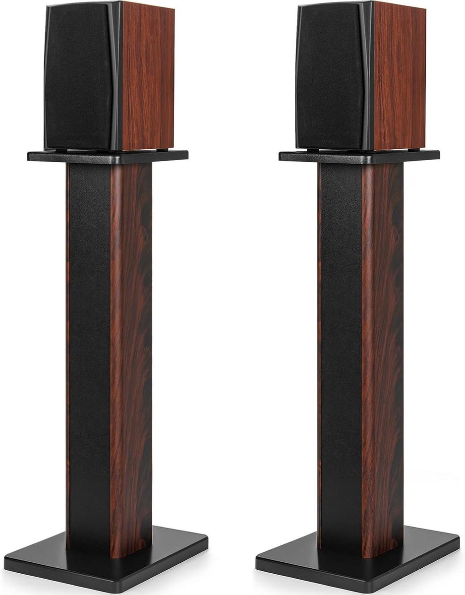 Houten luidsprekerstandaards - HiFi steunen - Verbeter geluid - Zandvulbaar ontwerp - 90 cm hoogte - Houtnerf