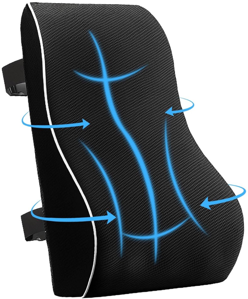 DYVNS® Lendekussen Auto - Ergonomisch Rugkussen Bureaustoel - Steun Onderrug - Traagschuim
