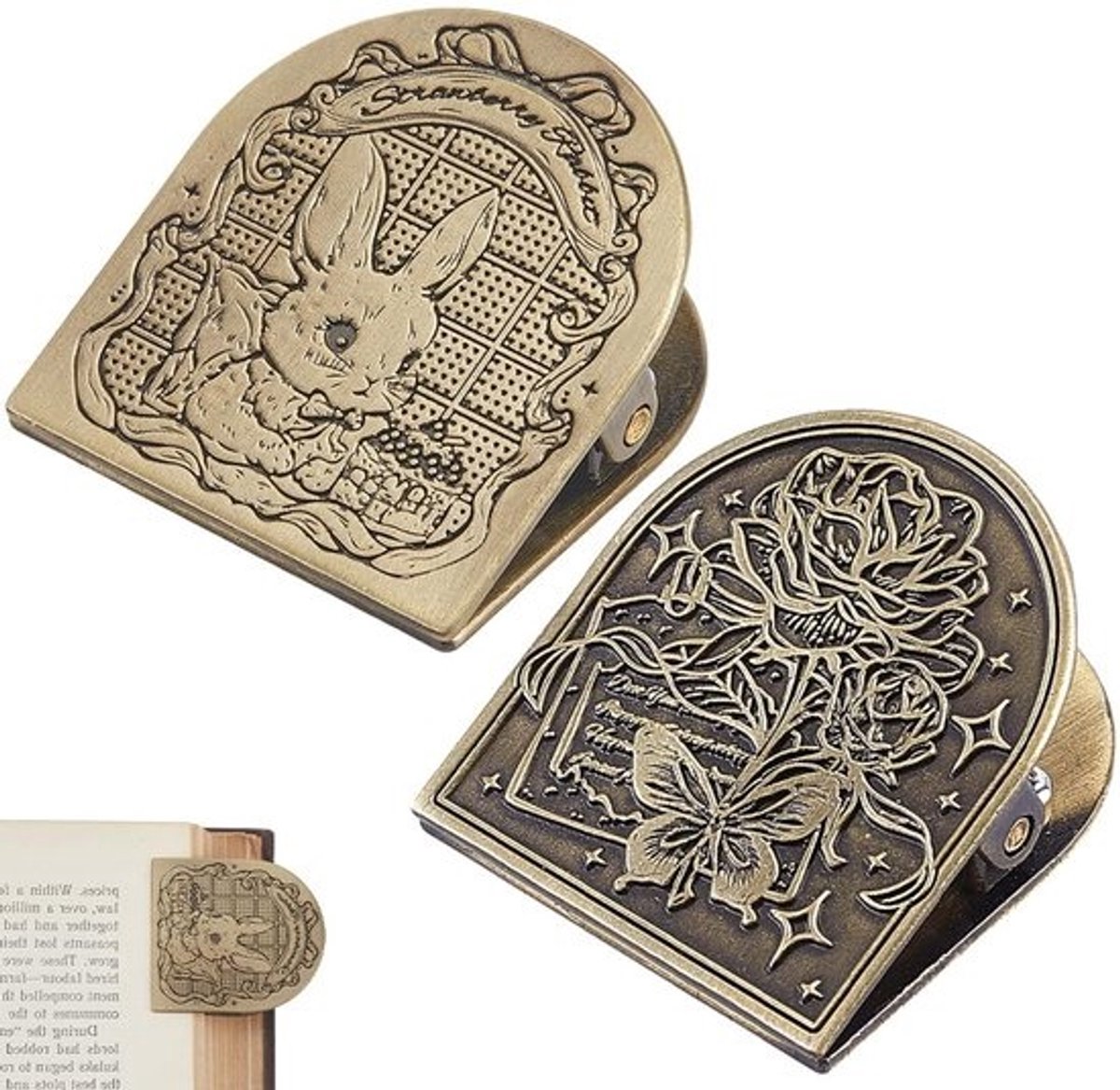Dailygoods - Vintage Metalen Boek Clips in 2 Stijlen voor Notitieboeken