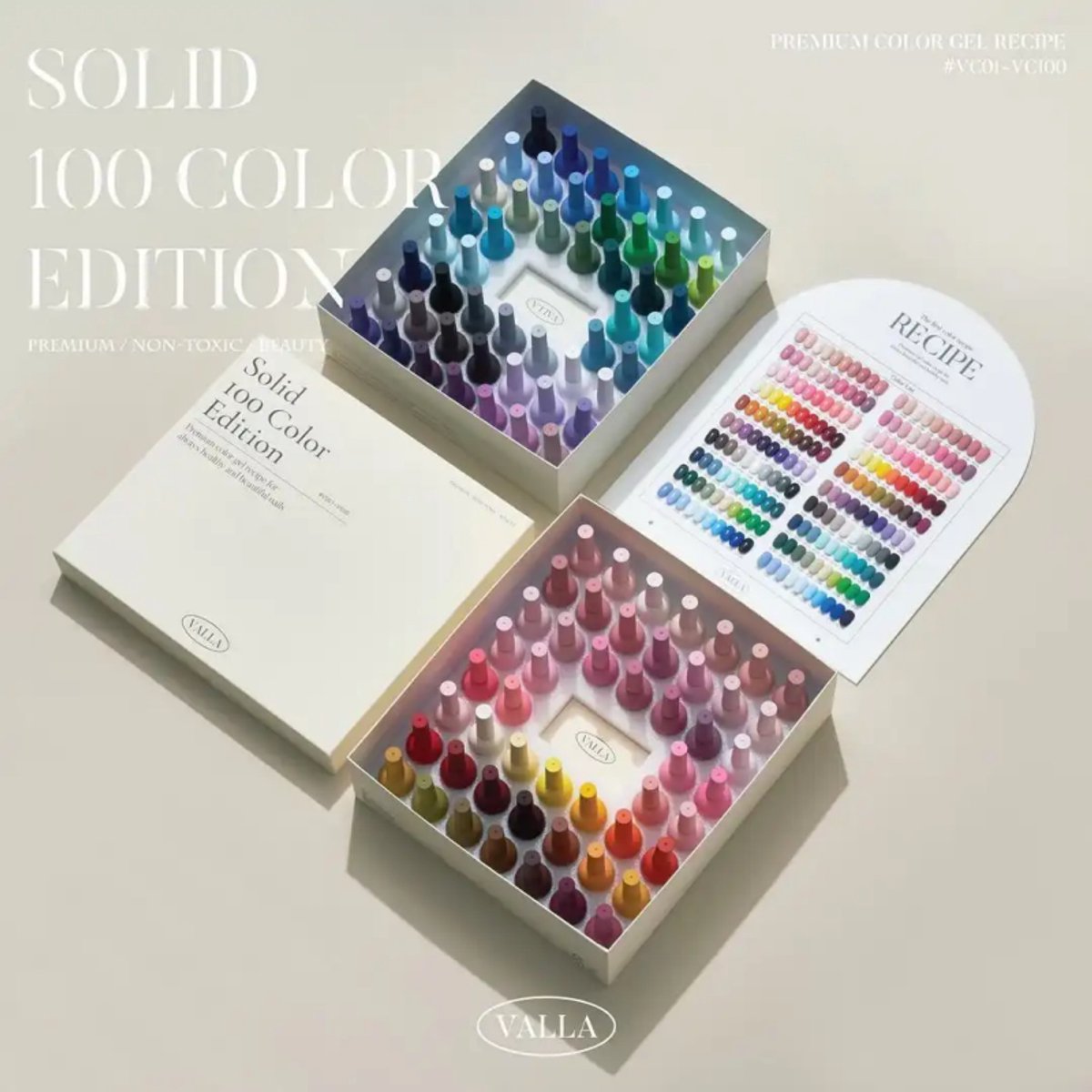 VALLA Solid 100 Non-Wipe Color Collection 100pcs/set