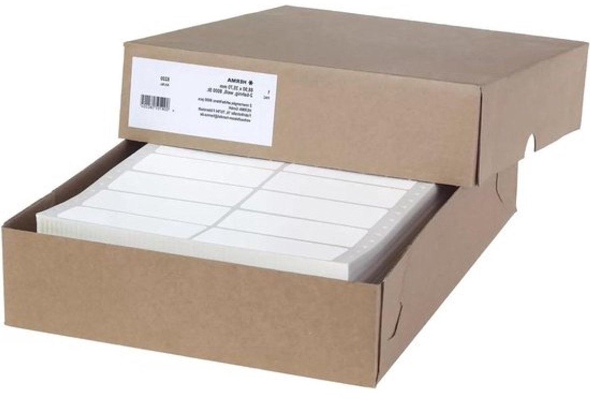 Computeretiketten doorlopend - Eindeloze labels - Labels printen - Met geleidegatrand - 889 x 357 mm - Wit