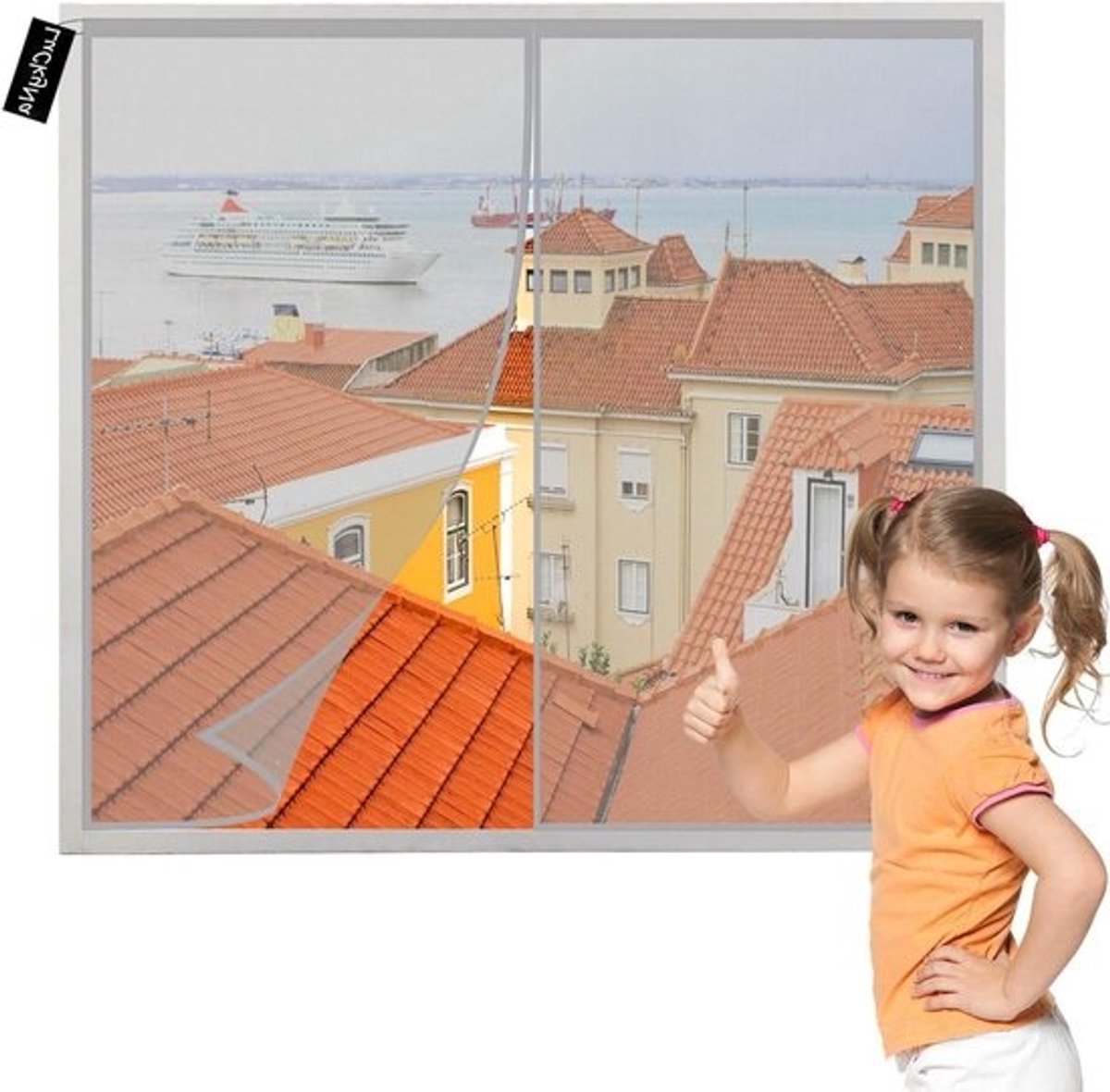 Magnetische Vliegendeuren - Horren Deur Insectenscherm - Insecten Buiten Houden - Automatische Sluiting - 85x90cm - Grijs