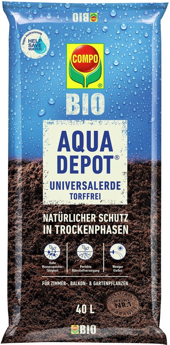 COMPO BIO AQUA DEPOT universele potgrond turfvrij - 40 liter