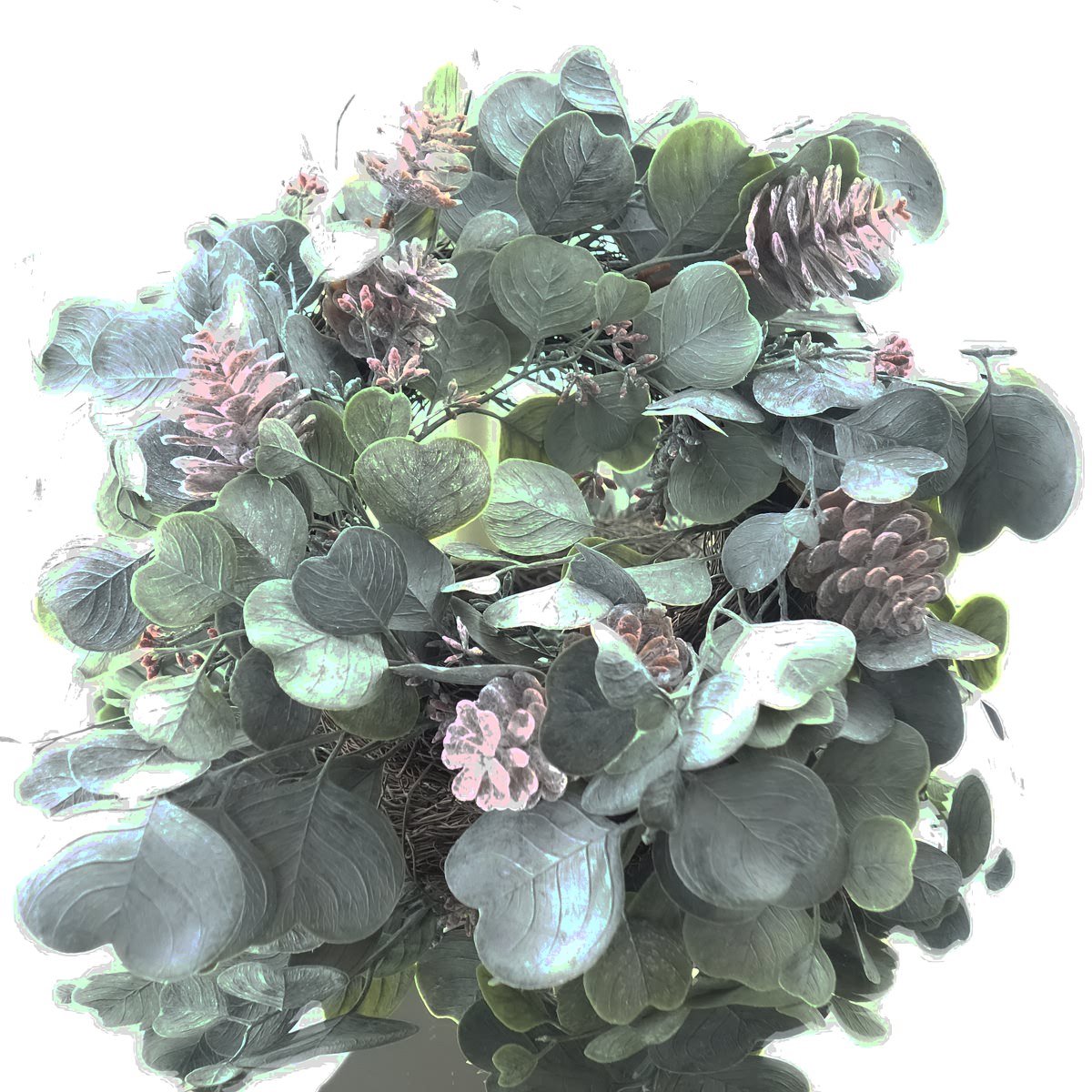 Gasper Kerstkrans Eucalyptus mix Grijs & Groen Ø 35 cm - Kunstbloemen