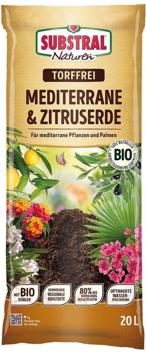 Substral Naturen Bio Mediterrane & Citrusgrond Veenvrij - 20 Liter