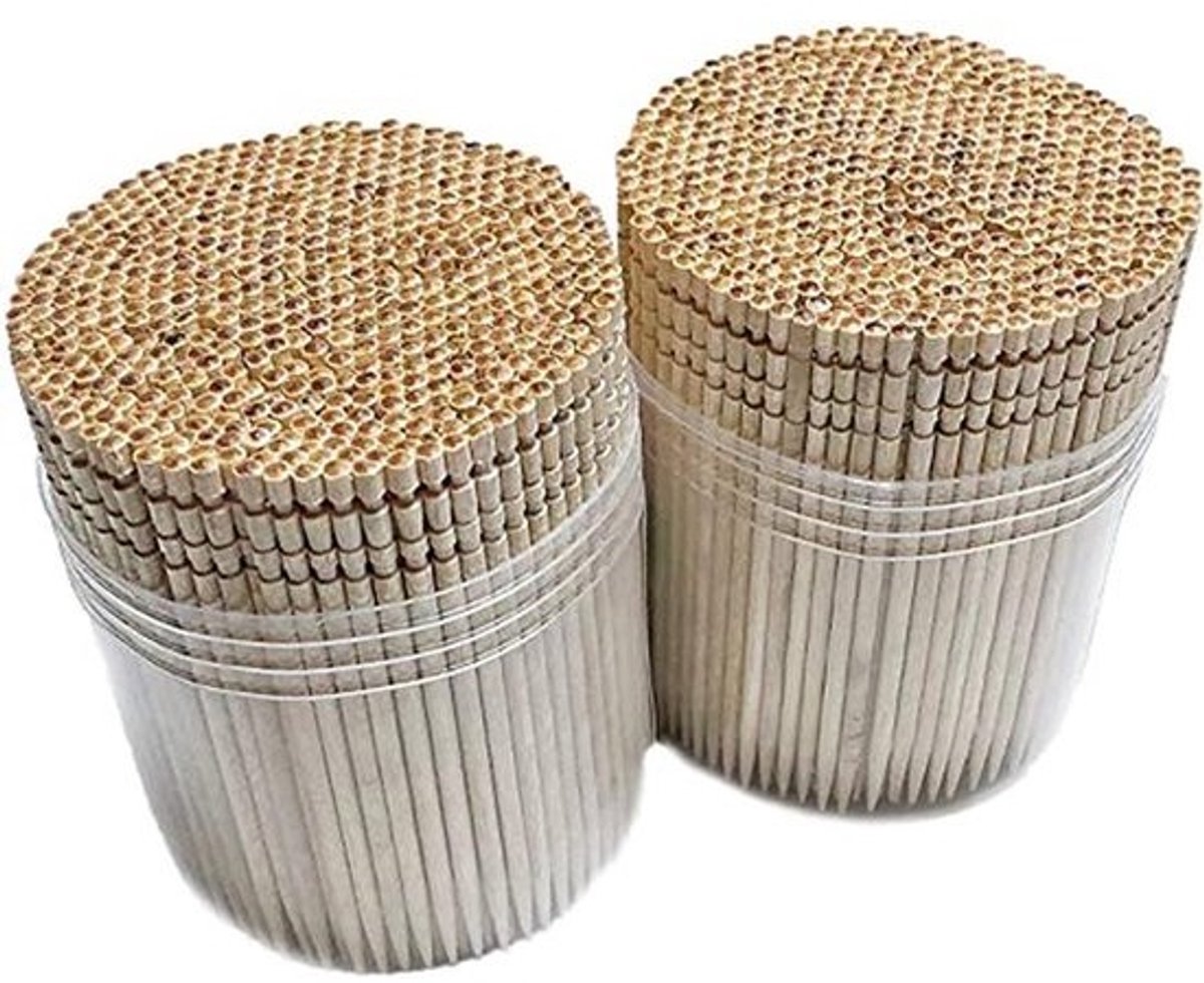 Houten Tandenstokers met Handvat - 1000 Stuks in 2 Verpakkingen, Perfect voor Feesten en Ambachten
