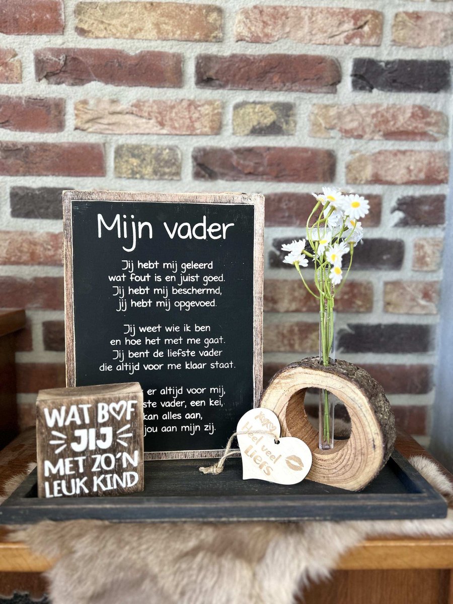 Creaties van hier – Cadeau pakket Mijn vader - met houten hartje