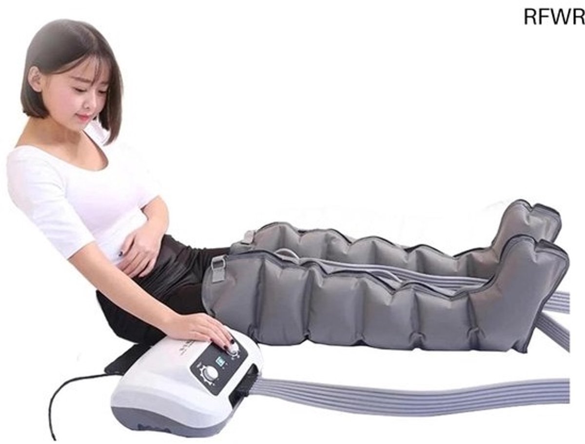 RFWR® 6 holte lymfedrainage luchtcompressiemassageapparaat - elektrisch massageapparaat voor benen, armen, taille en voeten