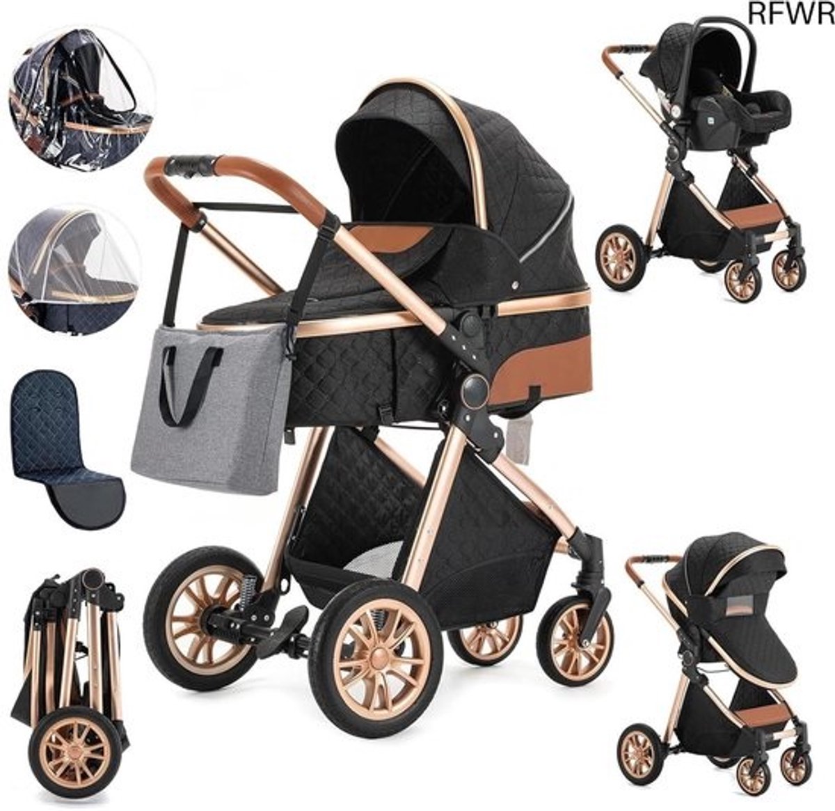 RFWR® 3-in-1 Kinderwagen met Autostoel en Inklapbare Functie voor Baby's