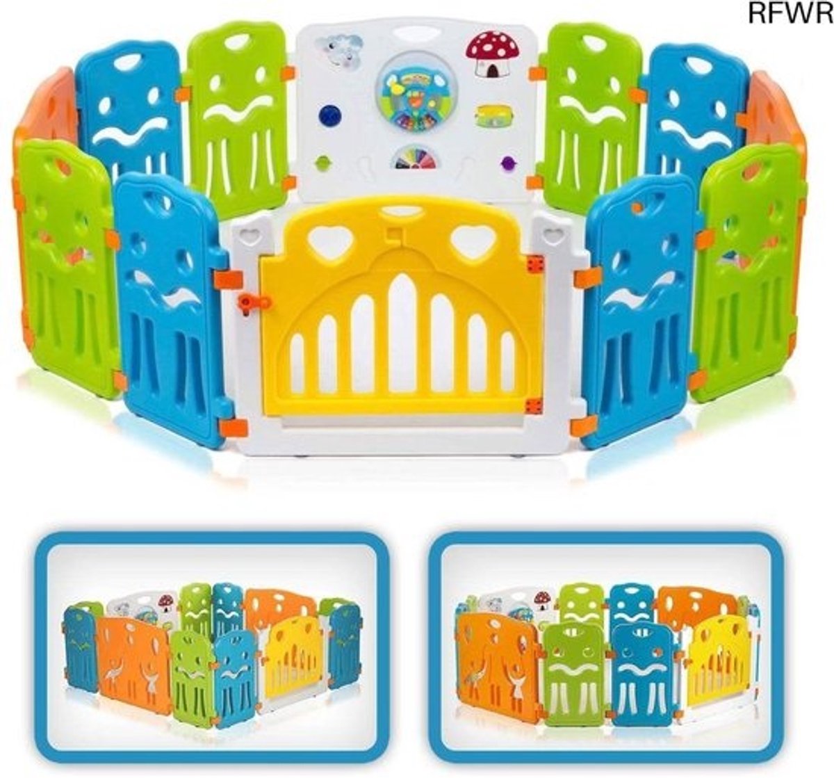 RFWR® Tweelingbox Speelbox Veiligheidshek 160,5 cm - Uitbreidbaar Kinderspeelplaats