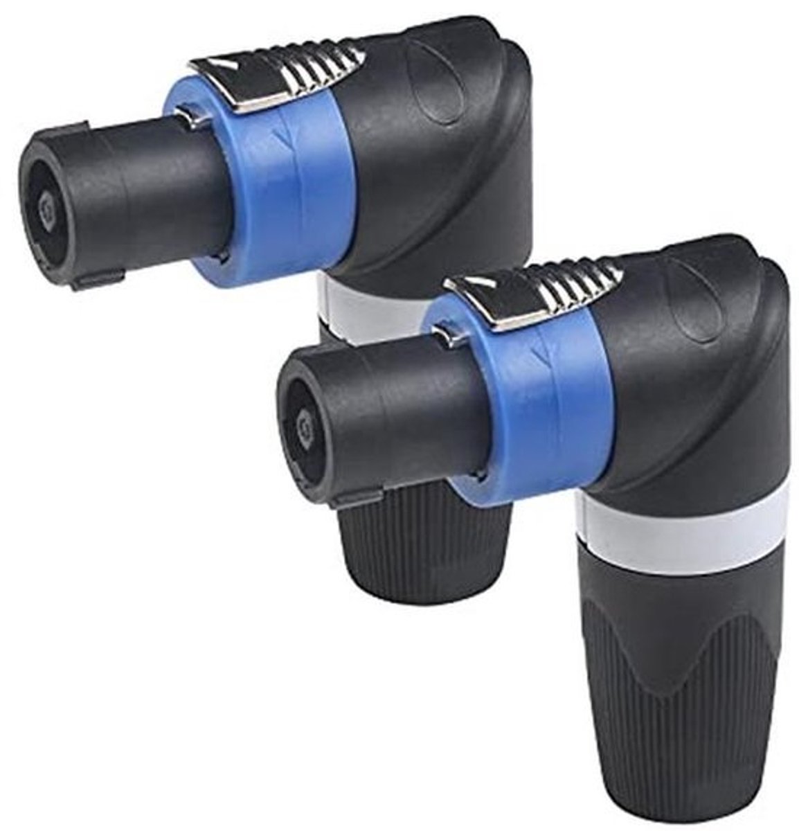 2-Pack Rechte Hoek Speakon Stekker 2-Polig Luidsprekerkabel - Schroefbare Twist Lock Inbouwbus