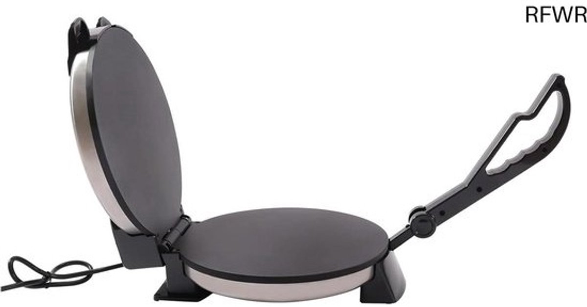 RFWR® Elektrische Roti Maker voor Platbrood - 1800W Pannenkoekenbakker met Instelbare Temperatuur