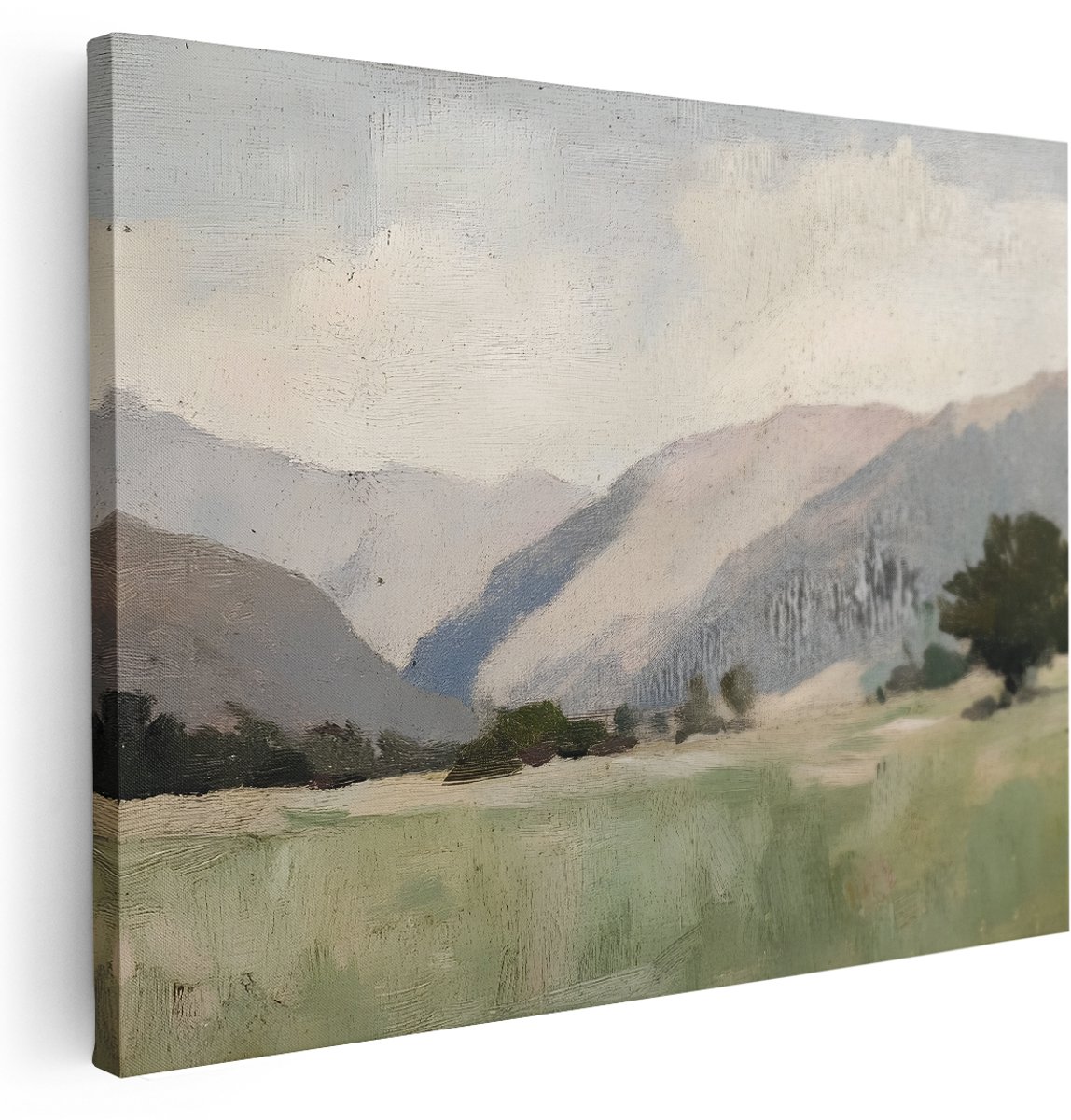 Artaza Canvas Schilderij Bergen - 160x120 cm - Groot - Wanddecoratie Landschap Natuur - Muurdecoratie Landelijk - Schilderijen Op Canvas