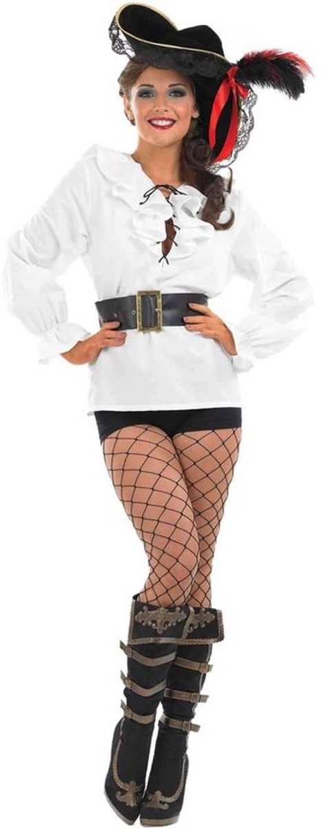Piratenshirt Met Ruches voor Volwassenen | Unisex Stijlvol Piratenkostuum