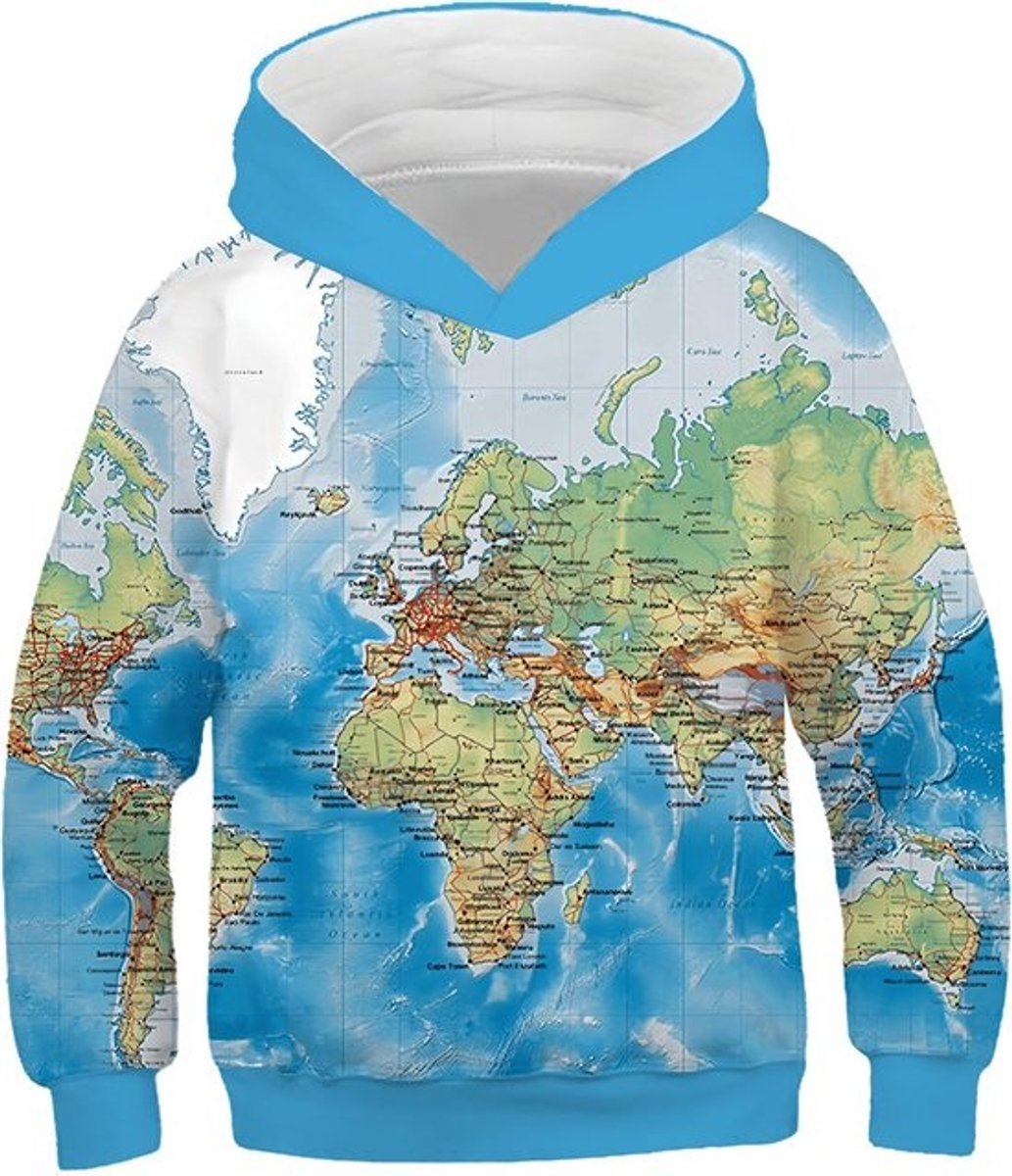 Jongens Hoodie met Lange Mouwen en Digitale Print – Sweatshirt met Kangoeroezak