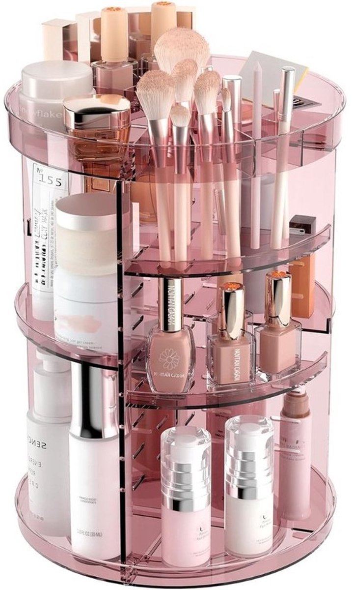 Verstelbare 360 Roterende Make-up Organizer met Grote Opslagcapaciteit