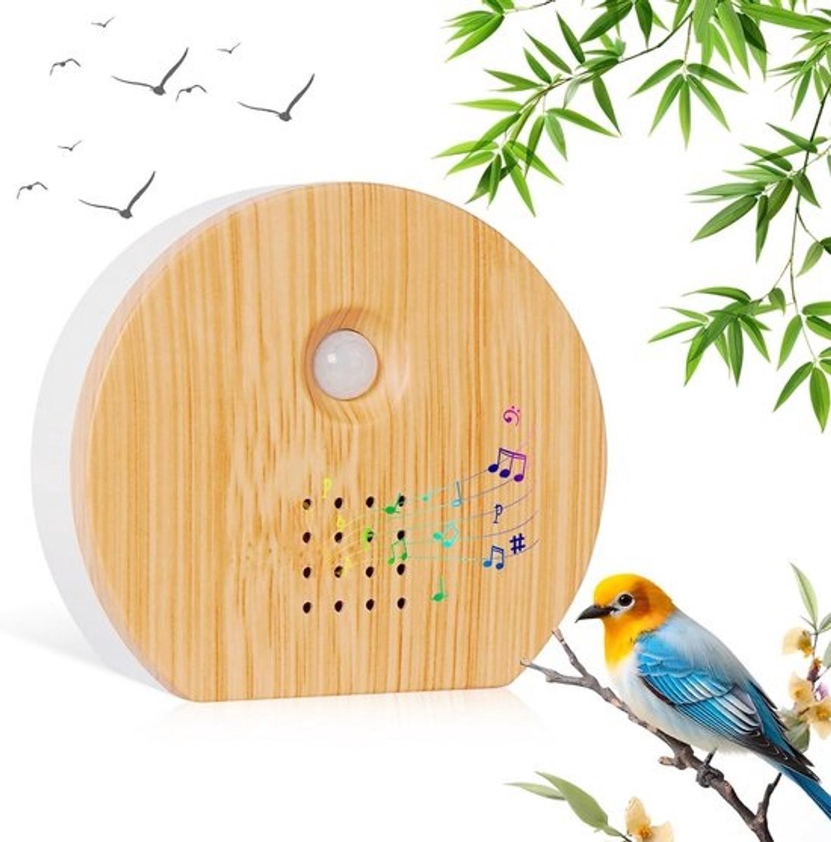 Speaker met Vogelgeluid en Bewegingssensor - Inclusief Wandmontage voor Badkamer en Wellness