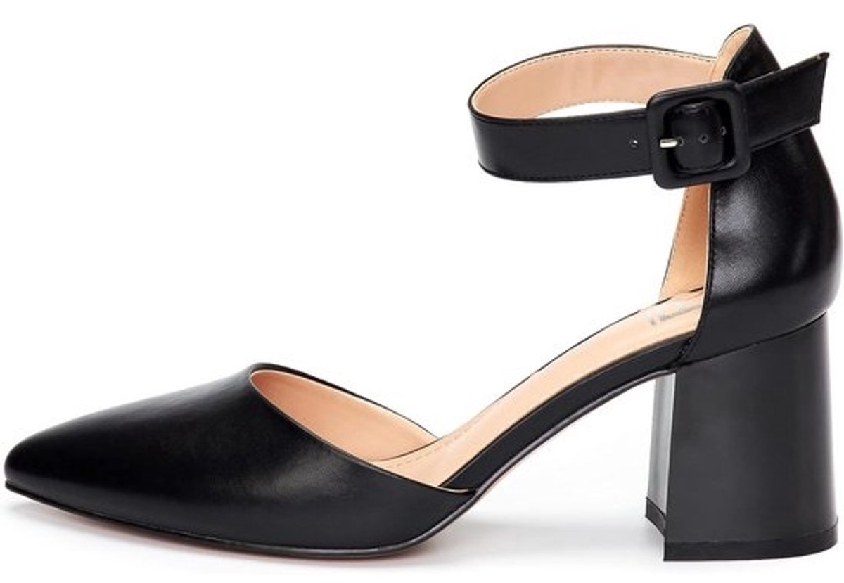 Comfortabele Blokhak Pumps Dames met Bandje - Verschillende Kleuren en Maten