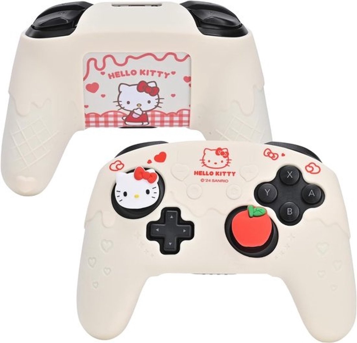 Siliconen hoes voor Switch Pro-controller, antislip beschermhoes met duimgreepdoppen