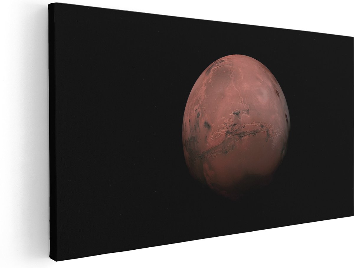 Artaza Canvas Schilderij Rode Planeet - 160x80 cm - Groot - Wanddecoratie Ruimte Heelal - Muurdecoratie Mars - Kamer Accessoires Slaapkamer