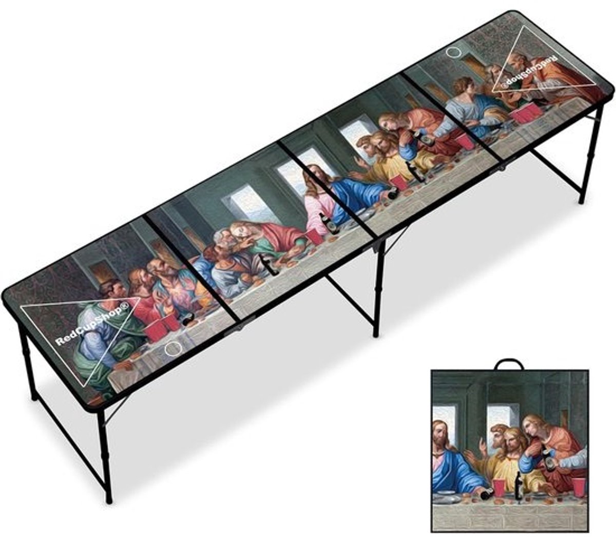 Inklapbare Bierpong Tafel met Last Supper Print | Robuust Party Spel