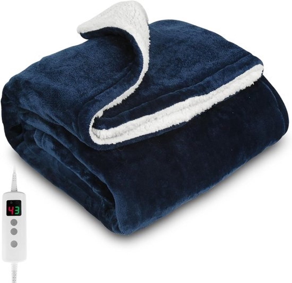 Warmtedeken - Elektrische deken - Comfortabele warmte - Zachte fleece stof - 160 x 130 cm - Blauw
