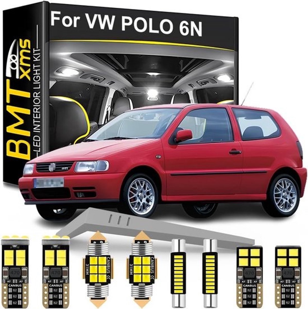 LED Binnenverlichting Set Vervanging voor VW Polo 6N1 6N2 (1995-2001) - 6 Delig, 6000K Wit Licht