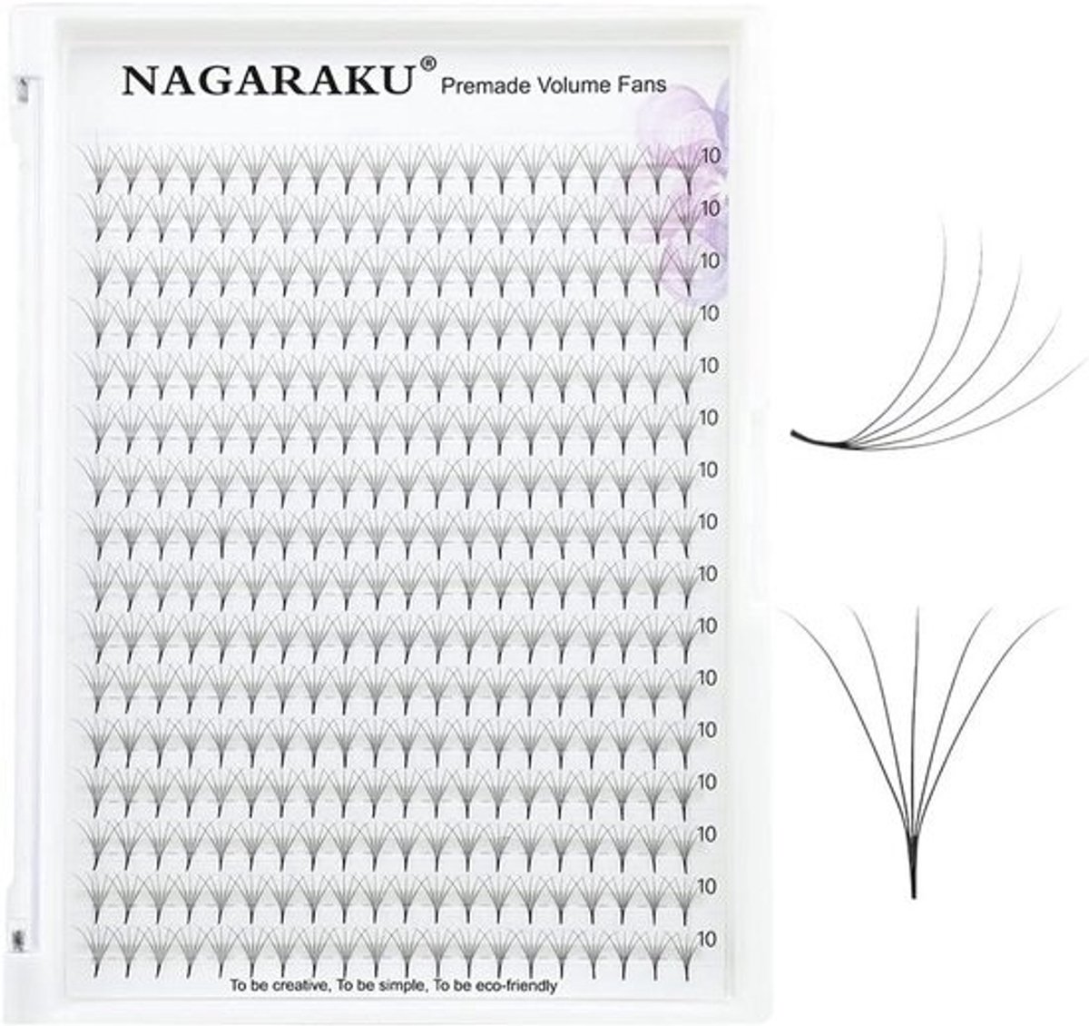 5D Volume Wimperextensions - Lange Steel, Dunne Basis, Natuurlijke Uitstraling - 320 Fans, 16 Rijen - XL Doos - Zwart