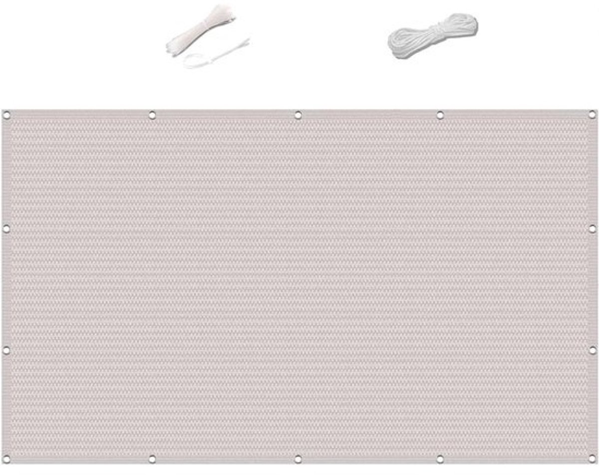 Balkonafdekking - Inkijkbescherming Windscherm - Privacy Creëren - Scheurvast Ademend Materiaal - 0.7 x 1.8 m - Wit