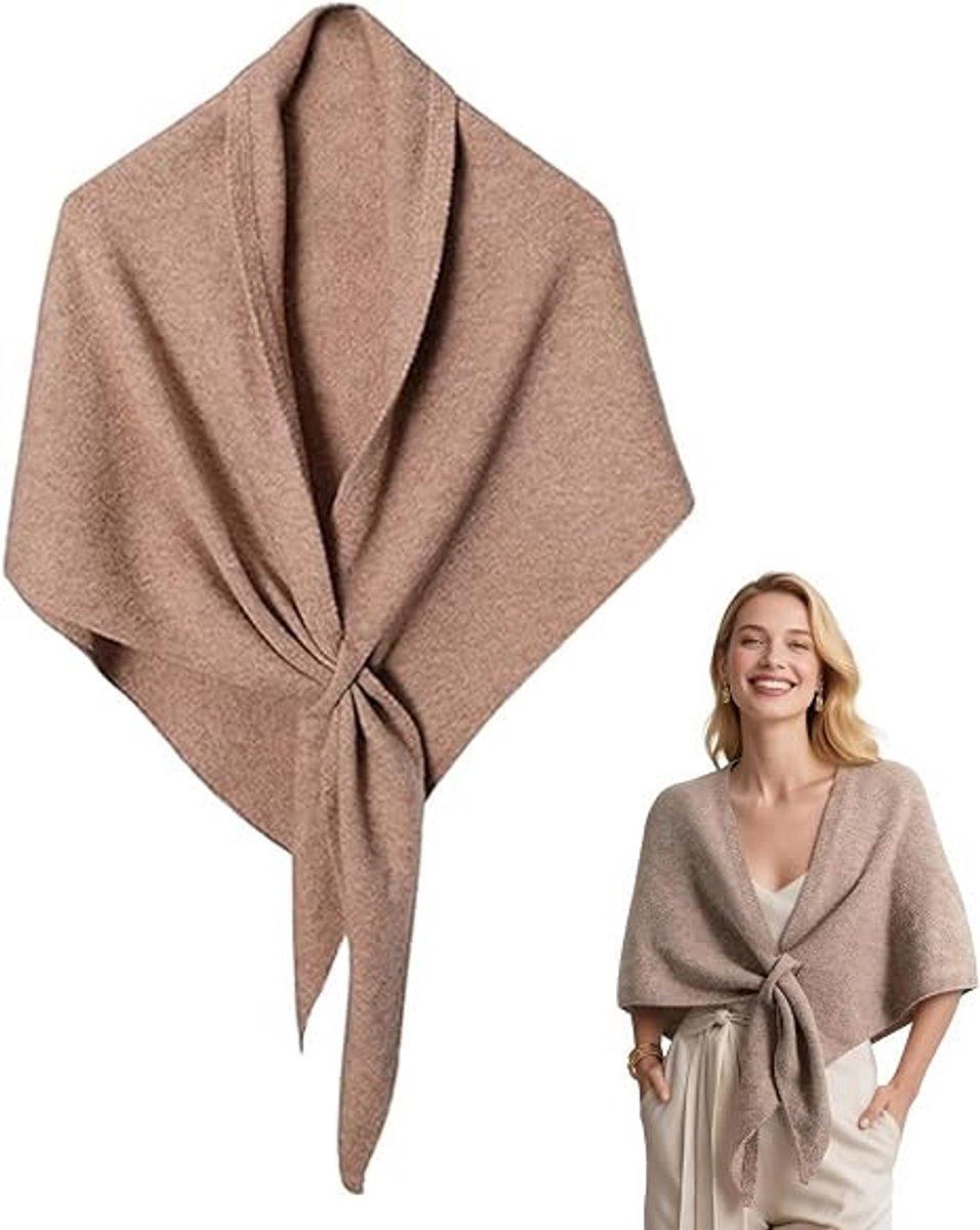 1 stuk - sjaal - hals - dames sjaal - dames cashmere sjaal - gebreide sjaal open shirt - wol cashmere tops sweater - dagelijkse sjaal sjaal - kerstgeschenken - khaki