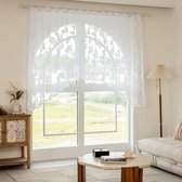 Vlinder Kantgordijn, 1 Paneel Wit Semi-Transparant Net Kanten Lambrekijn Kort Borduurraam Lambrekijn Boho Gordijnen Swag voor Slaapkamer Keuken Kast Woonkamer Café Decor (300 cm x 160 cm)