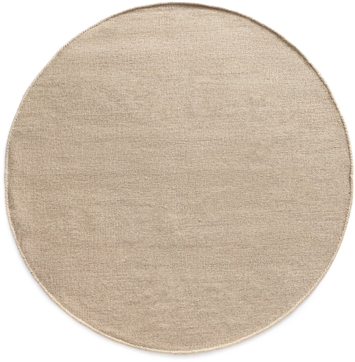 Rond wollen vloerkleed - Grund beige 120