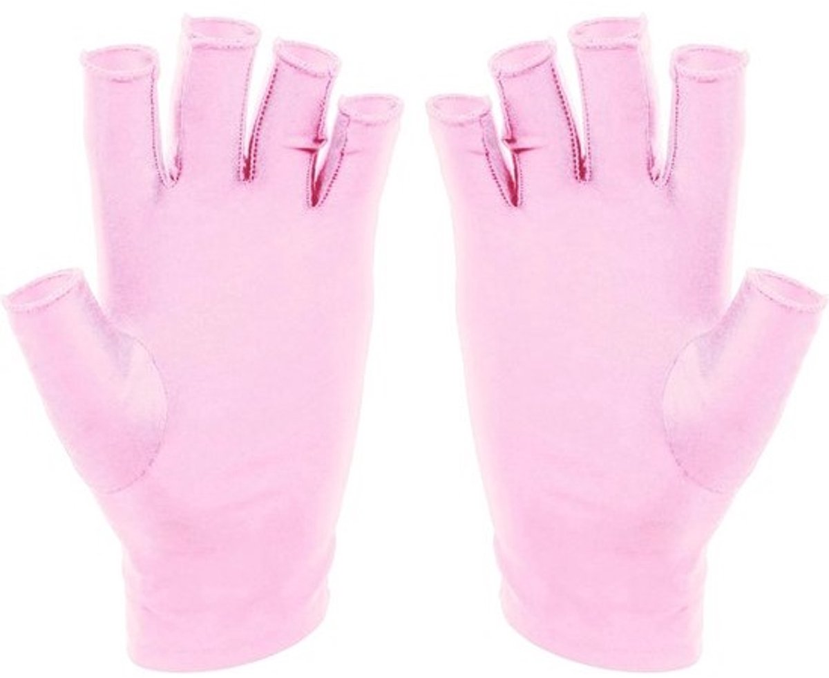 UV Handschoenen voor Gelnagels - Professionele Anti UV Handschoenen voor Nail Techs - Roze
