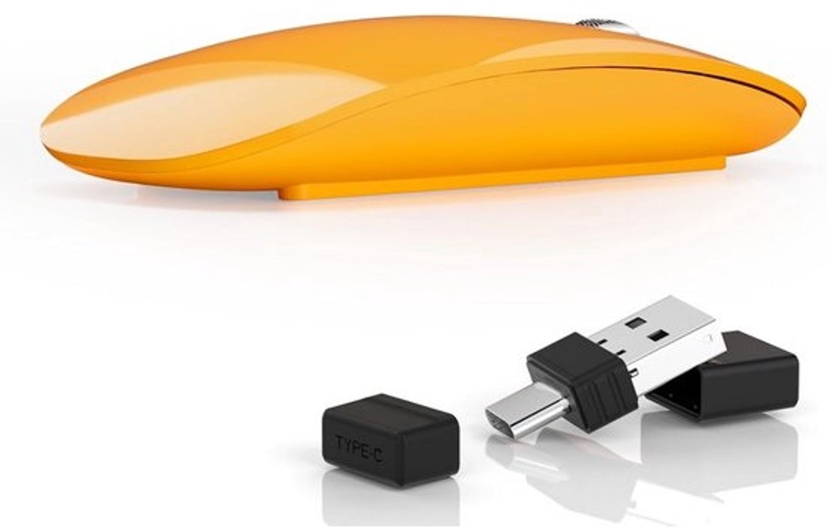 Draadloze Oplaadbare Muis met USB-Nano- en USB-C-Ontvanger, Stille Bediening, 3 DPI-instellingen, 2,4 GHz Connectiviteit, Geschikt voor Laptop, PC en Mac