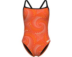 Arena Dames Badpak Fireflow Challenge Back Zwart Team Oranje