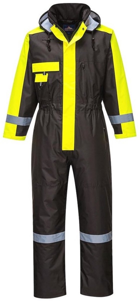 Winteroverall voor hoge zichtbaarheid, Zwart, GROOTTE XL