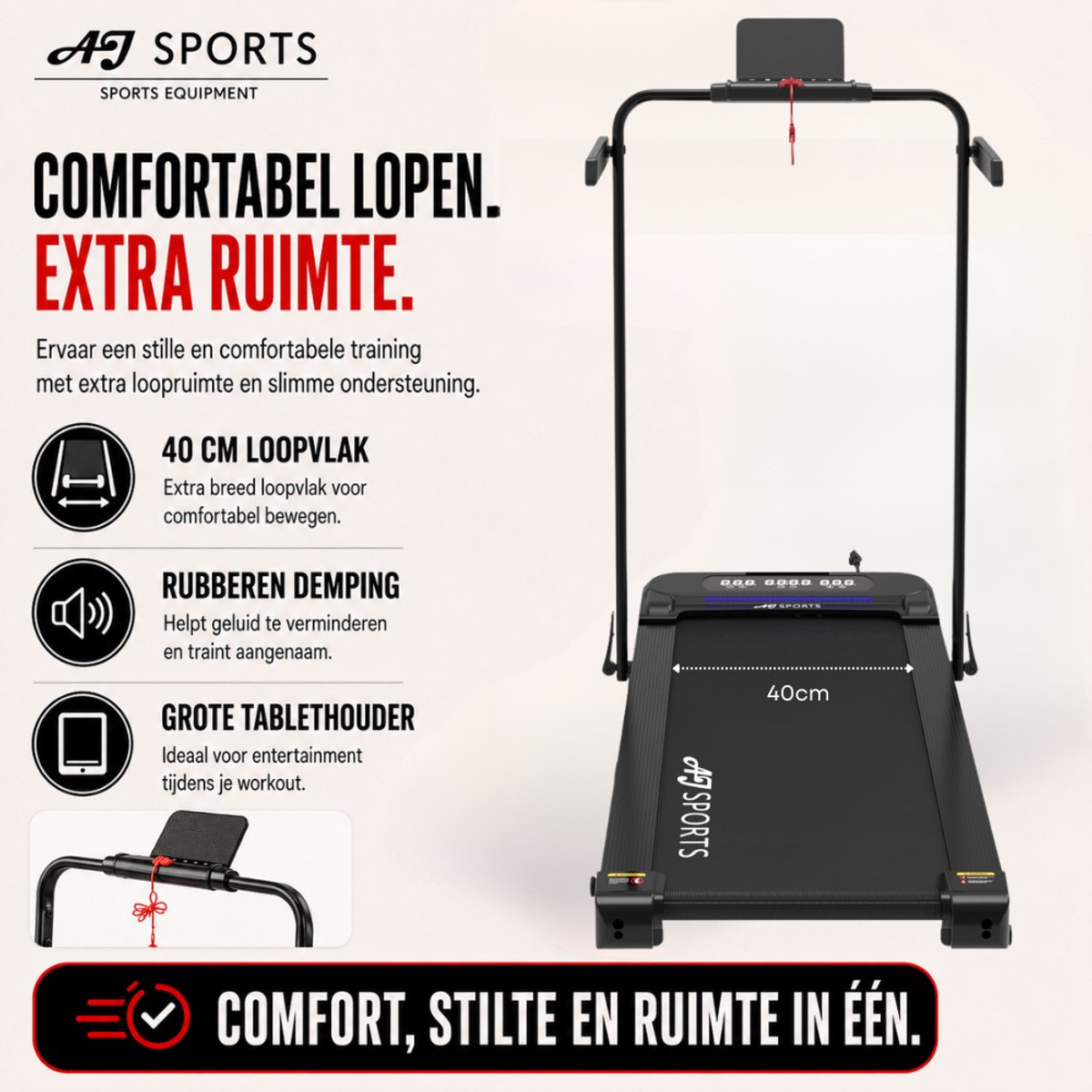AJ-Sports Loopband Met Helling - 0-12 km/u - 9% Helling - afbeelding 3