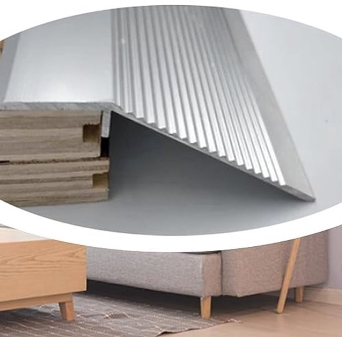 Vloerovergangsstrip voor Hoogteverstelling 10-50mm - Ideaal voor Deurdrempels en Vloeren