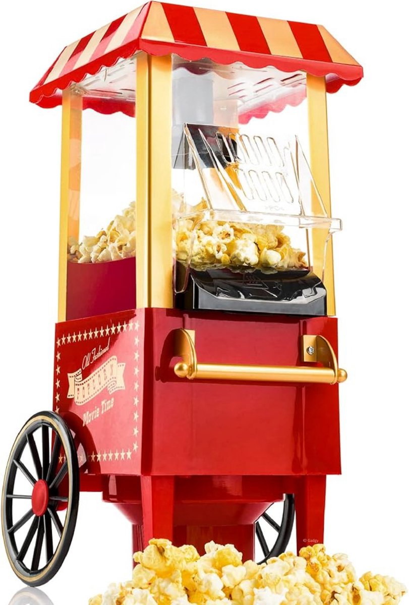 Thuys - Popcornmachine 1,9L – Retro – Hetelucht – Zonder Olie – Compact & Gezond Popcorn Maken
